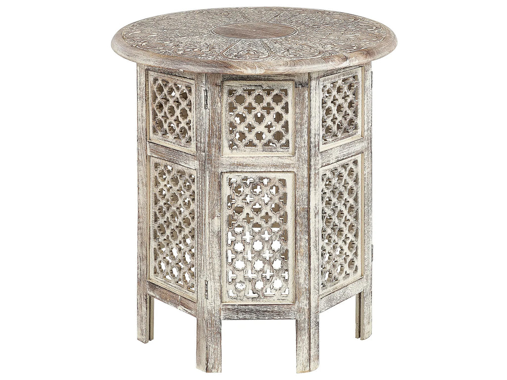 Side Table SANTRA Mango Wood Light Brown
