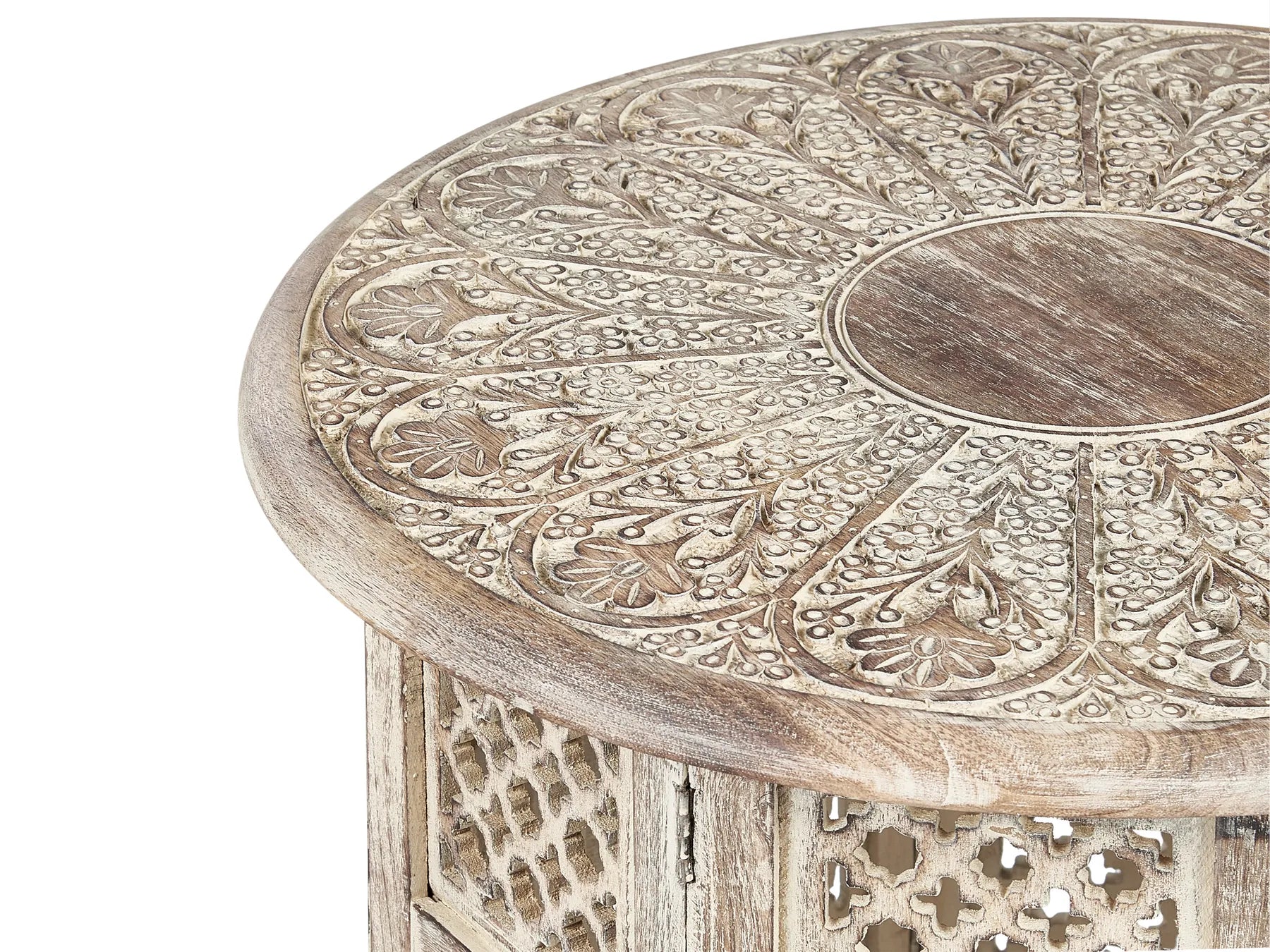 Side Table SANTRA Mango Wood Light Brown