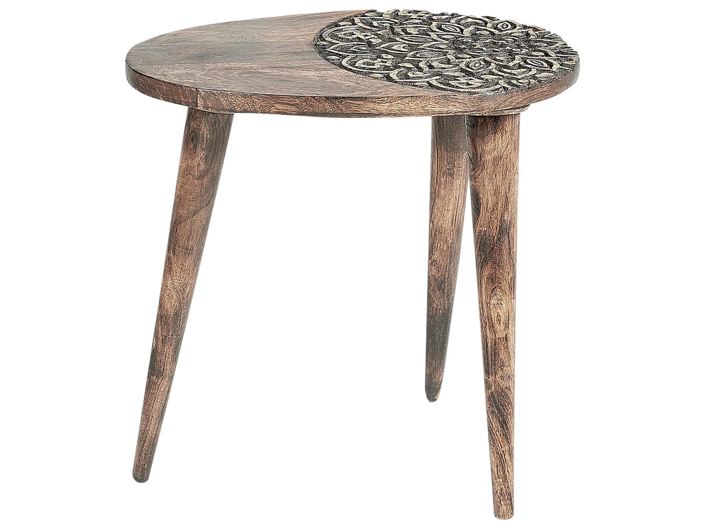 Set of 2 Side Tables KHETUA Mango Wood Brown