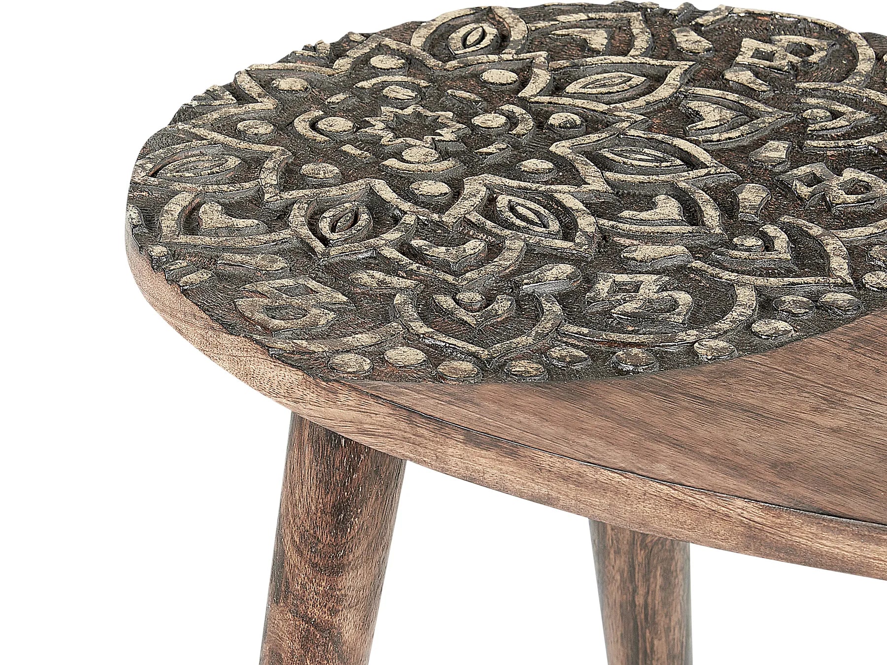 Set of 2 Side Tables KHETUA Mango Wood Brown