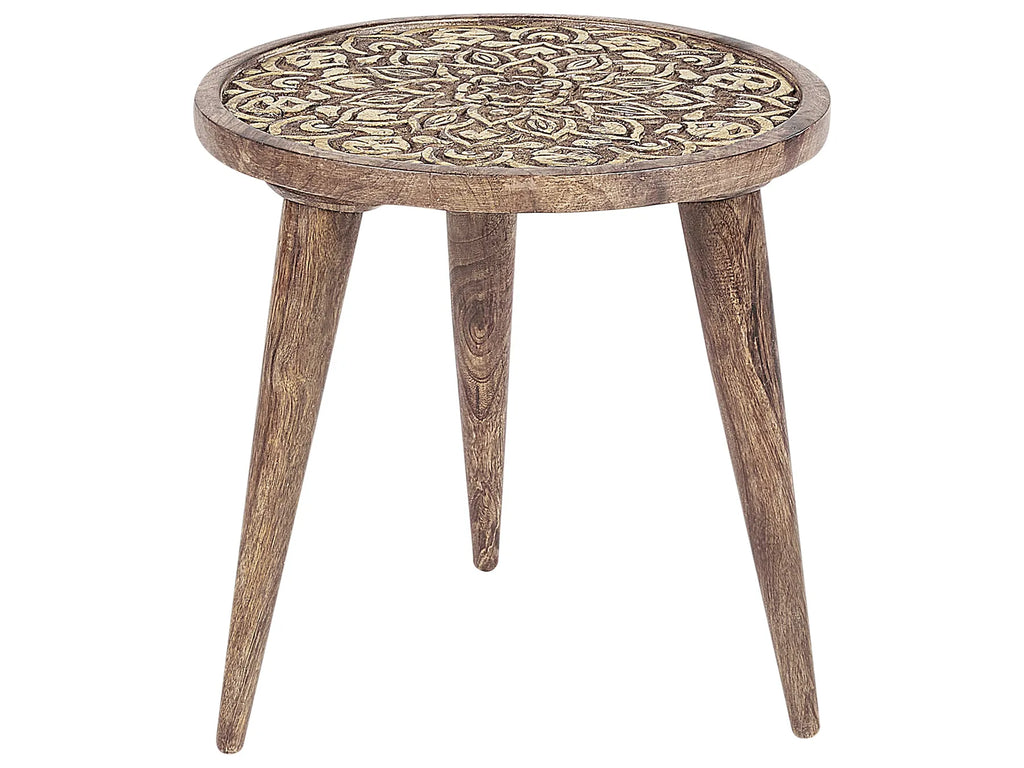 Set of 2 Side Tables RANJA Mango Wood Brown