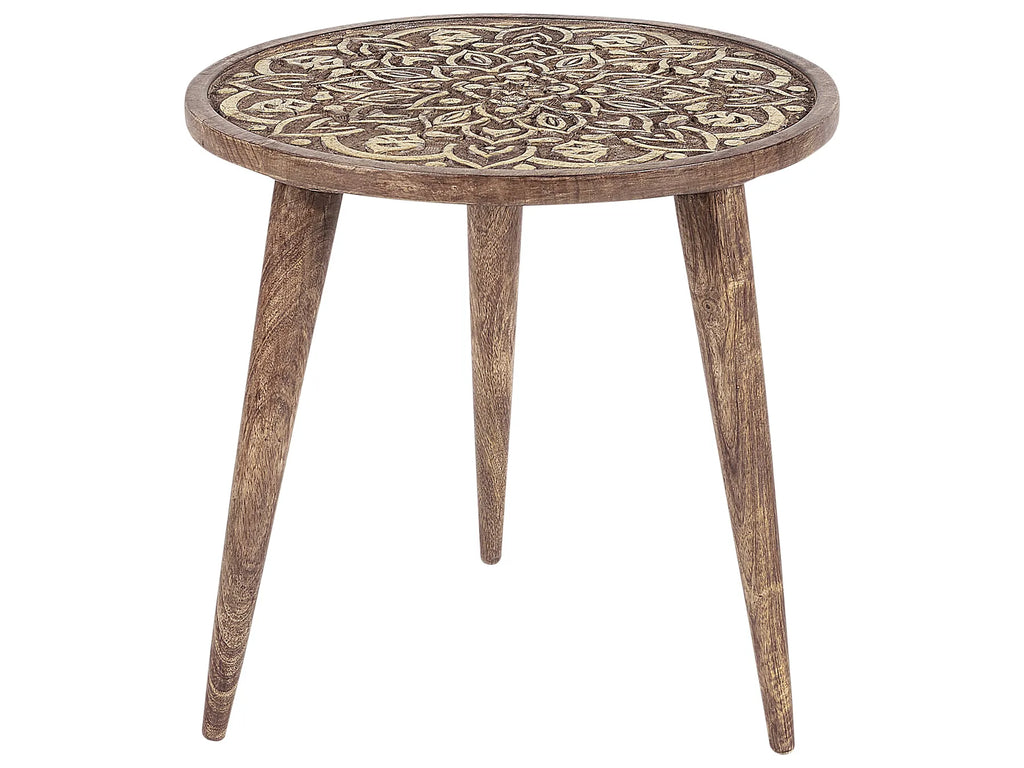 Set of 2 Side Tables RANJA Mango Wood Brown