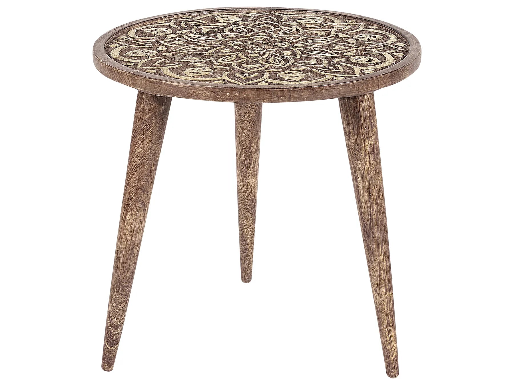 Set of 2 Side Tables RANJA Mango Wood Brown