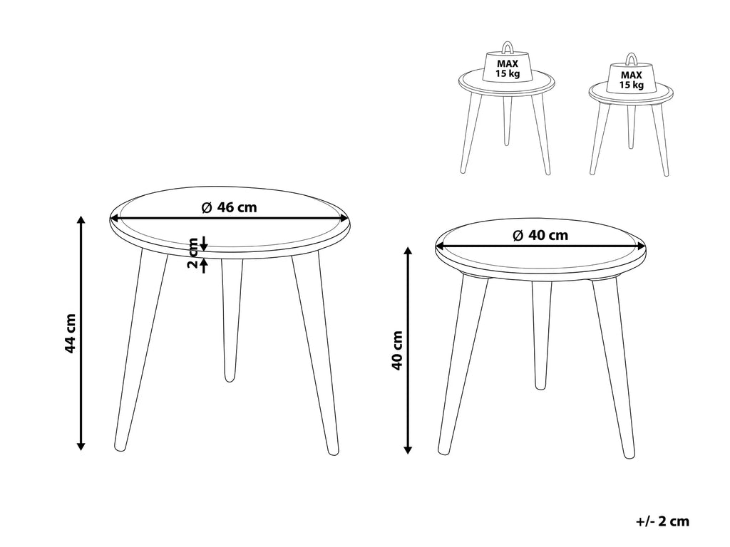 Set of 2 Side Tables SHARMA Mango Wood Brown/ Black