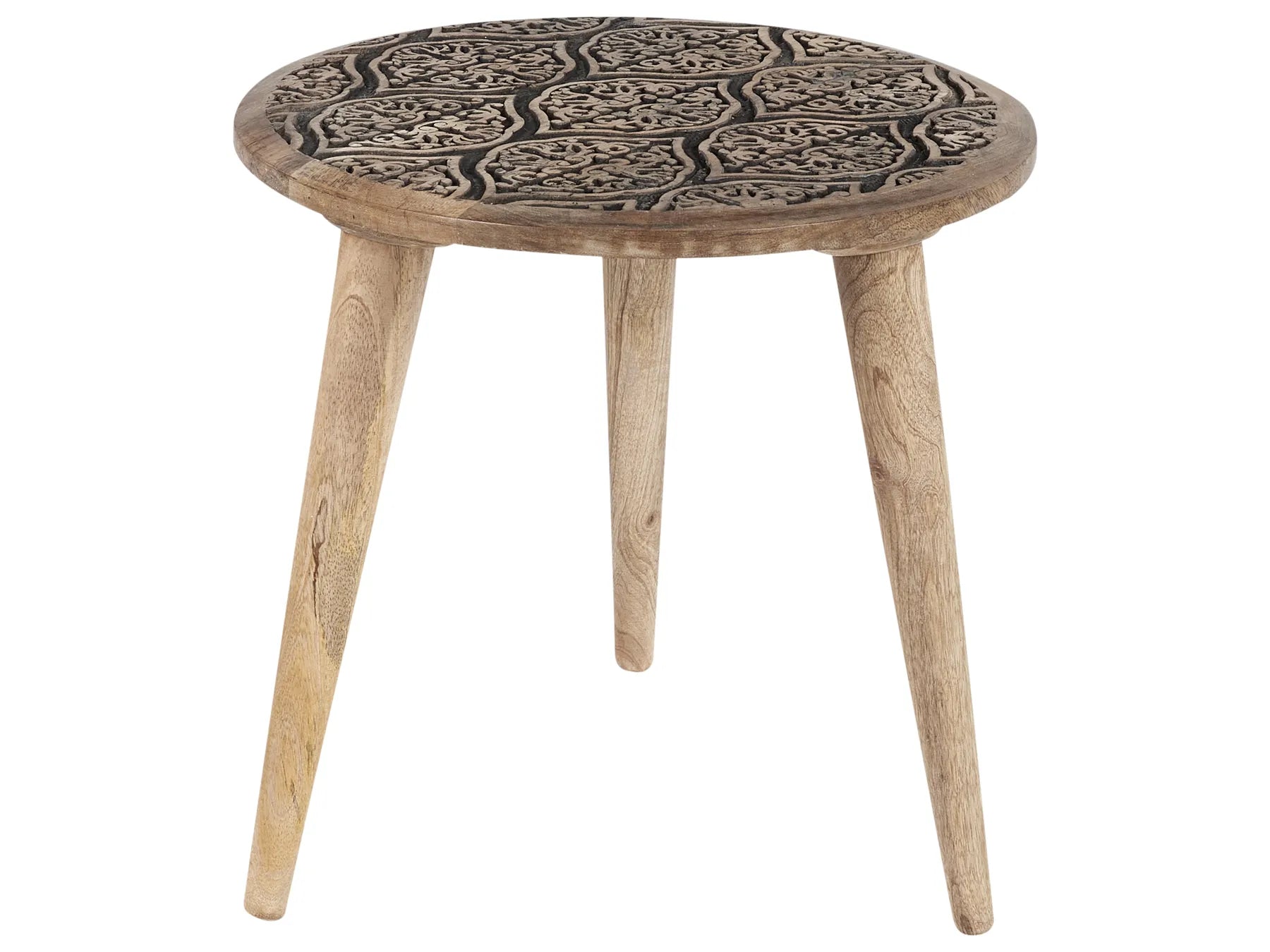Set of 2 Side Tables SHARMA Mango Wood Brown/ Black