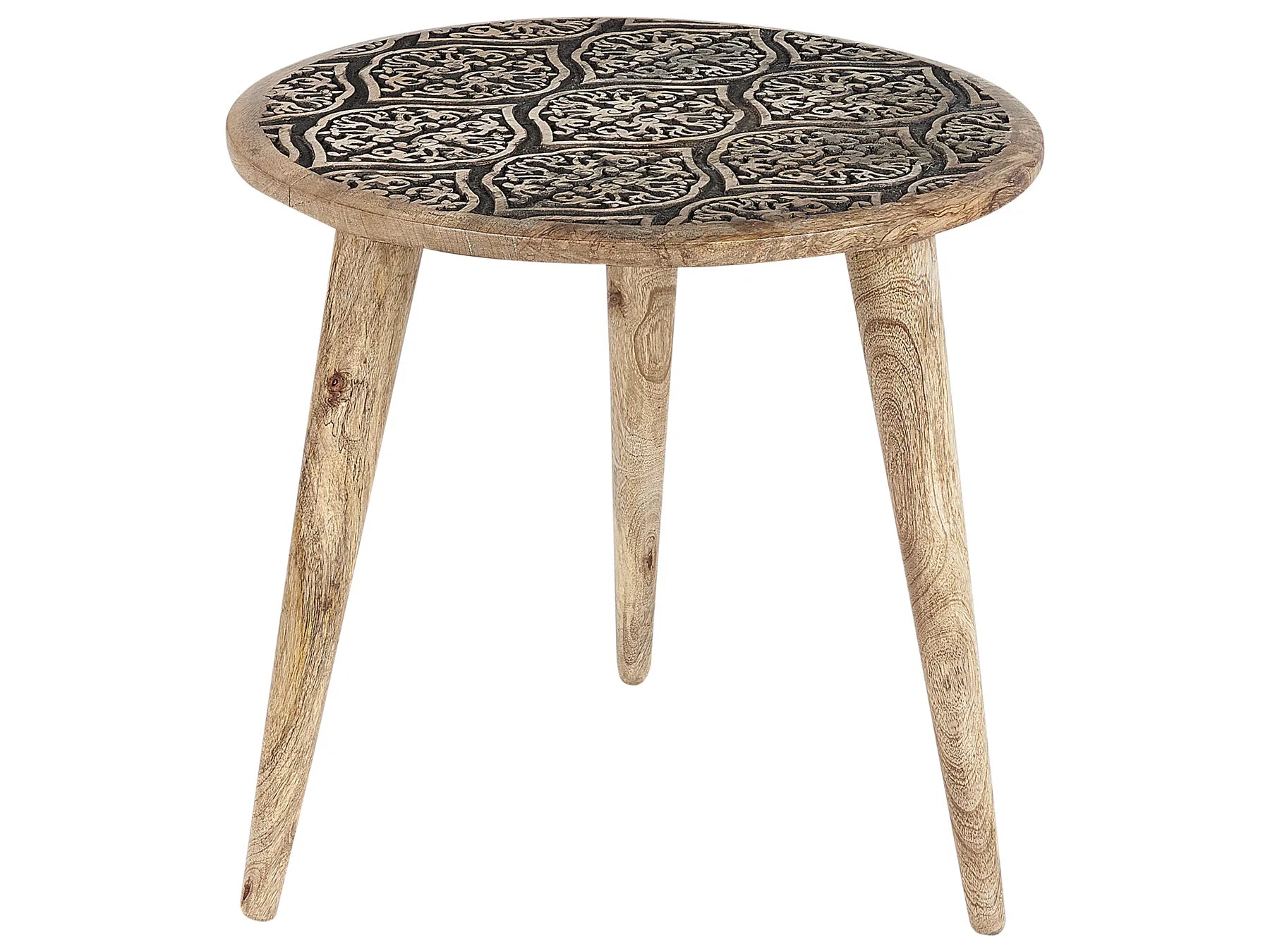 Set of 2 Side Tables SHARMA Mango Wood Brown/ Black