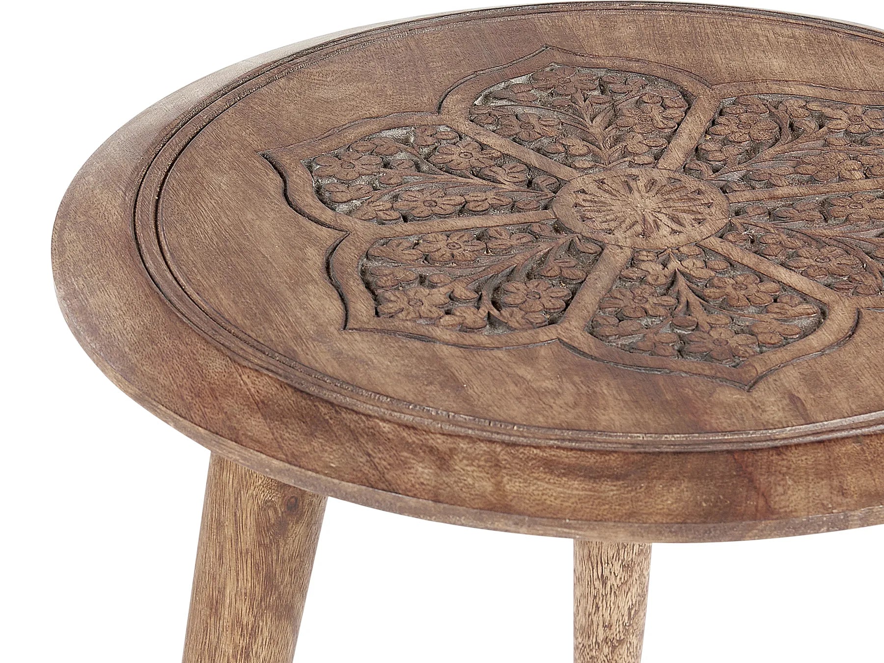 Set of 2 Side Tables TURUA Mango Wood Brown