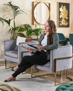 Armchair SIRKKA Velvet Grey