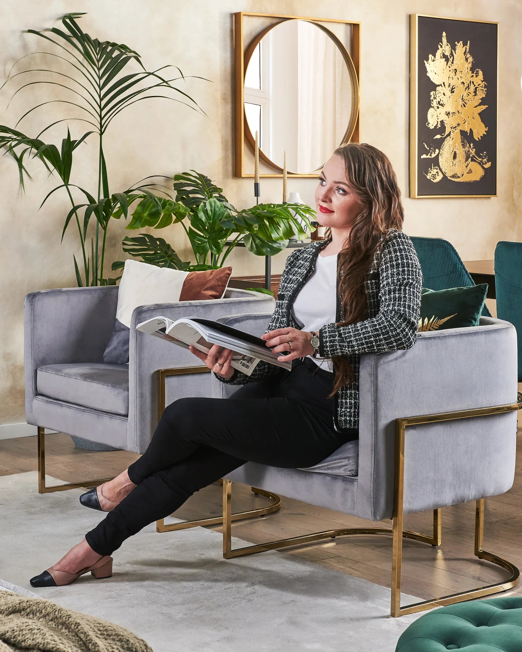 Armchair SIRKKA Velvet Grey