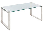 Coffee Table TILON Tempered Glass Silver