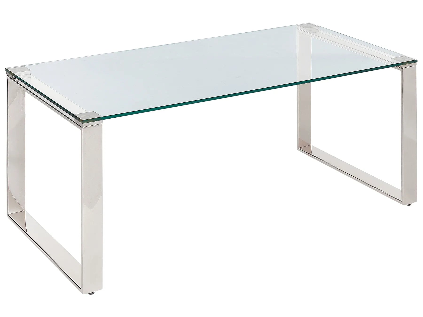Coffee Table TILON Tempered Glass Silver