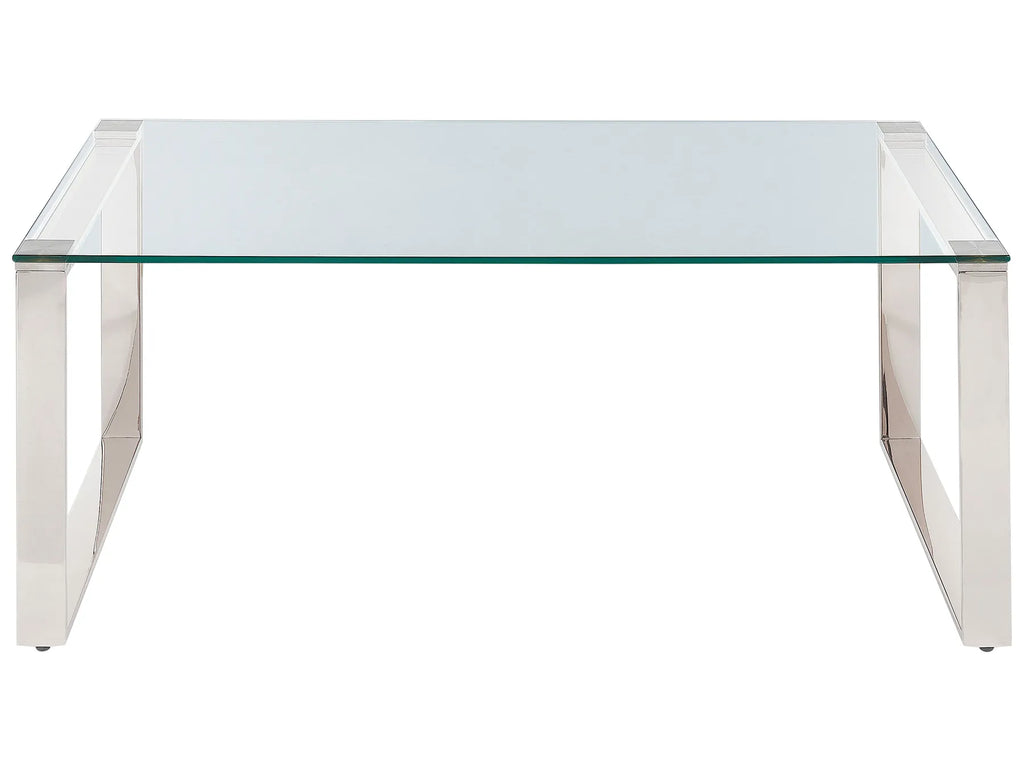 Coffee Table TILON Tempered Glass Silver