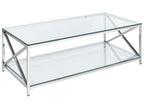 Coffee Table AUDET Tempered Glass Silver