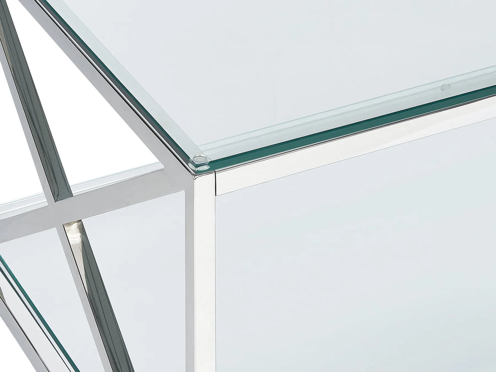 Coffee Table AUDET Tempered Glass Silver