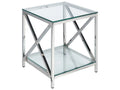 Side Table AUDET Tempered Glass Silver