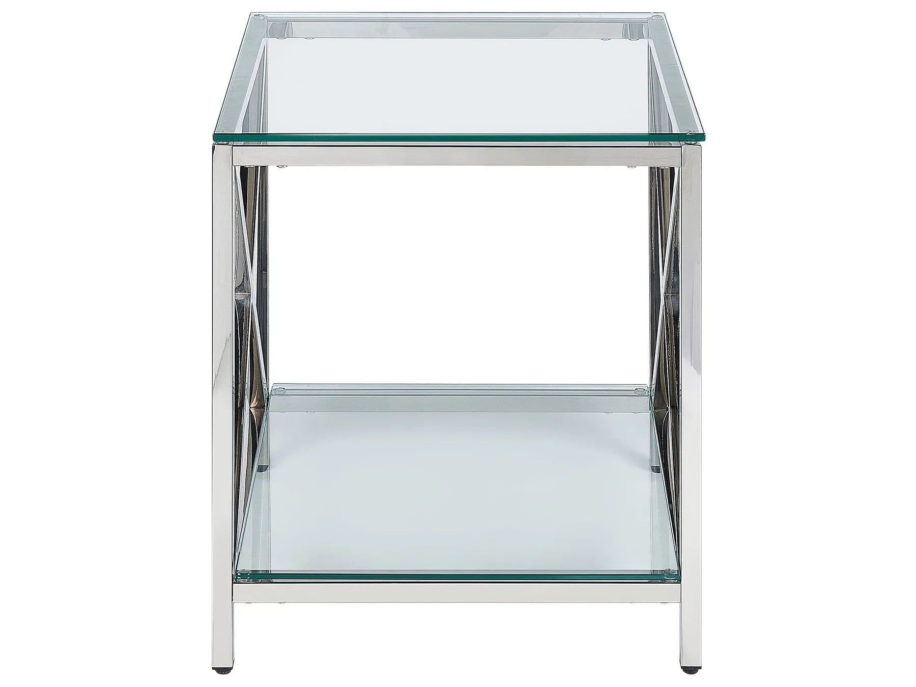 Side Table AUDET Tempered Glass Silver