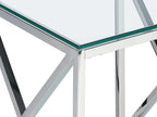 Side Table AUDET Tempered Glass Silver