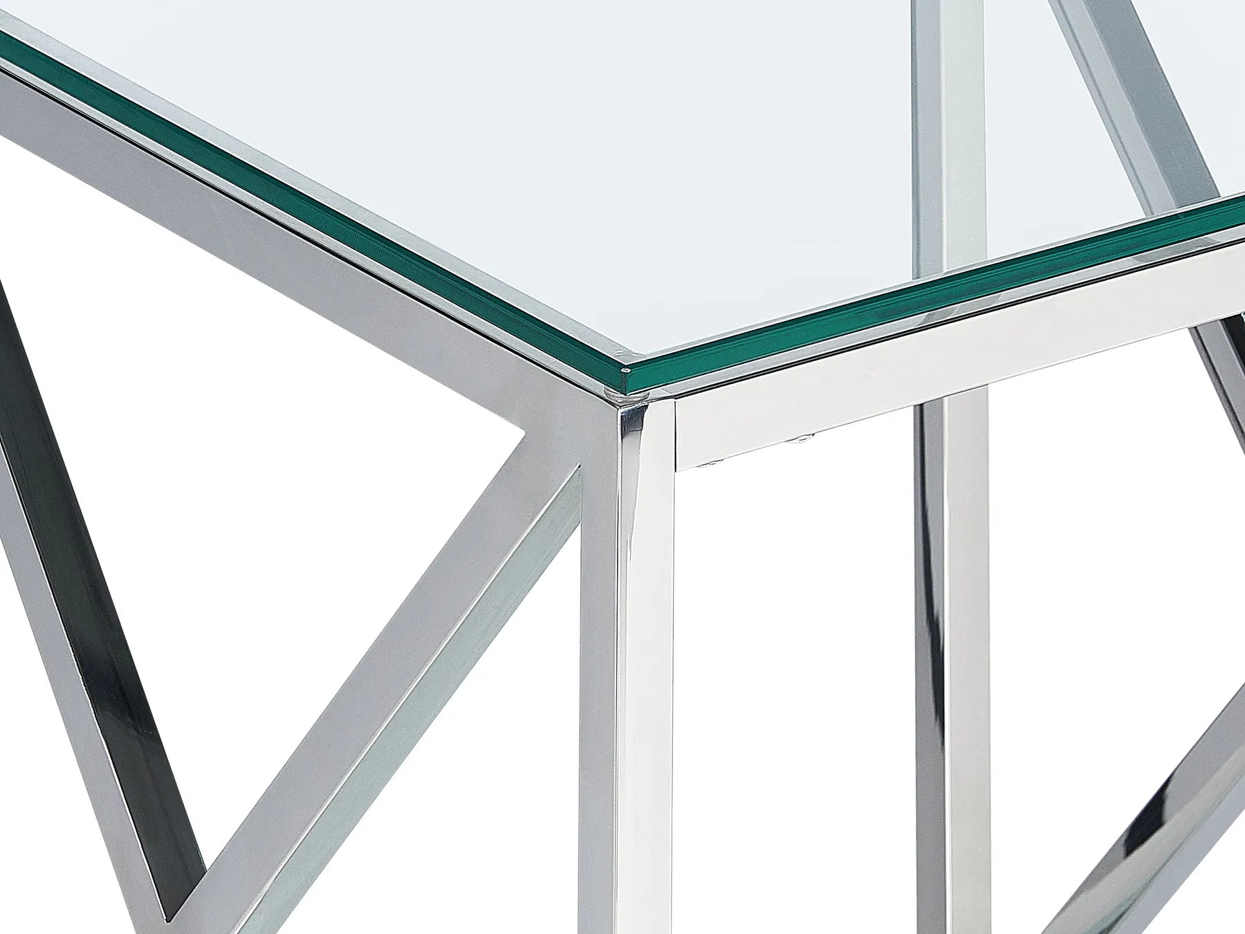 Side Table AUDET Tempered Glass Silver