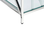 Side Table AUDET Tempered Glass Silver