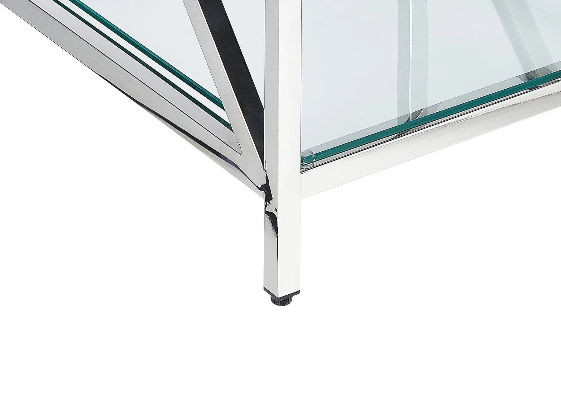 Side Table AUDET Tempered Glass Silver