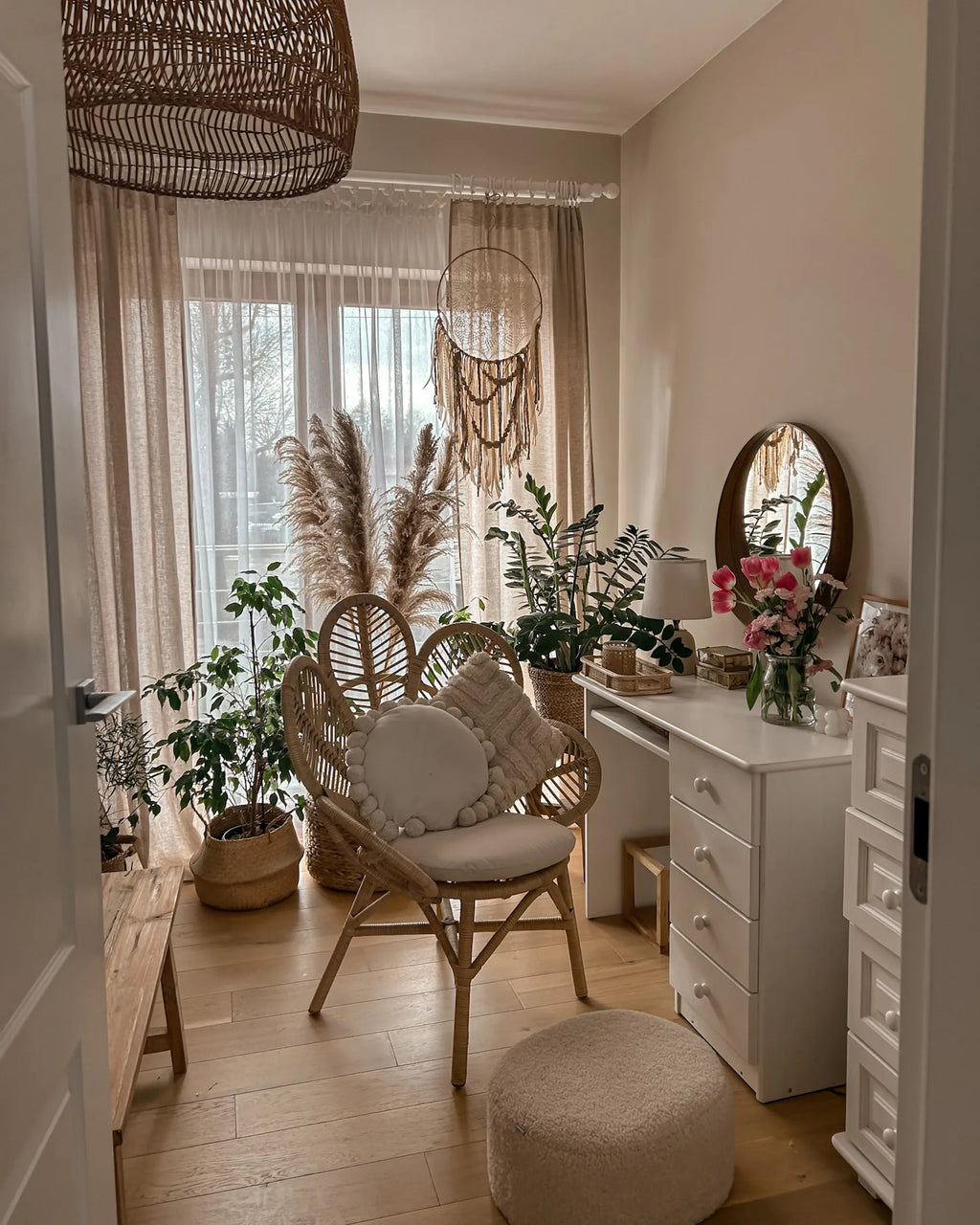 Peacock Chair FLORENTINE Rattan Natural