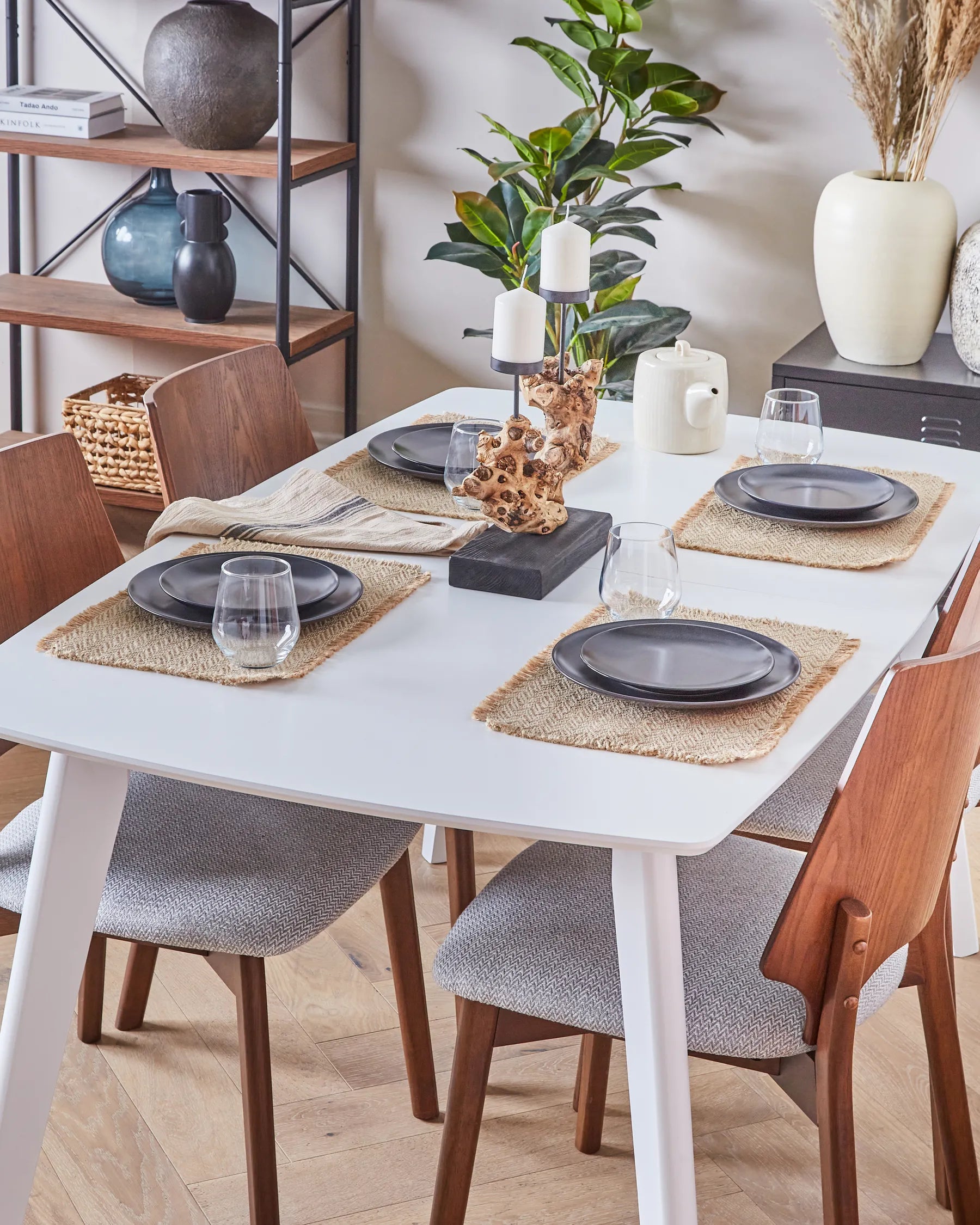 Set of 2 Dining Chairs ABEE Brown/ Grey