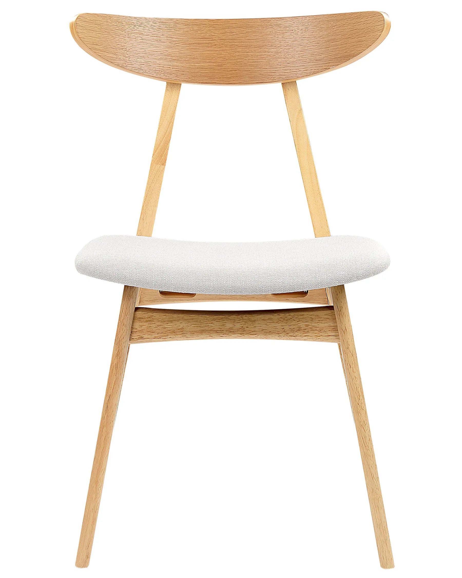 Set of 2 Dining Chairs LYNN Wood Light Brown/ Grey