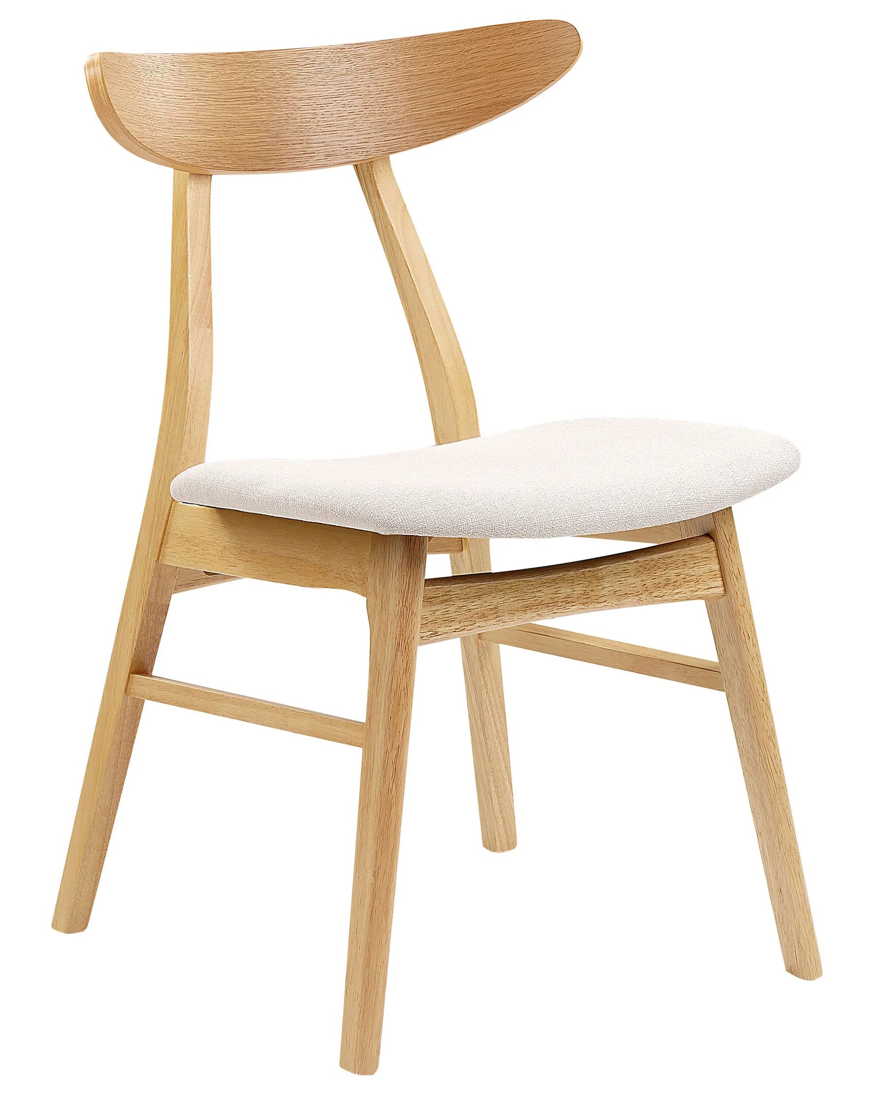 Set of 2 Dining Chairs LYNN Wood Light Brown/ Beige