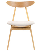 Set of 2 Dining Chairs LYNN Wood Light Brown/ Beige