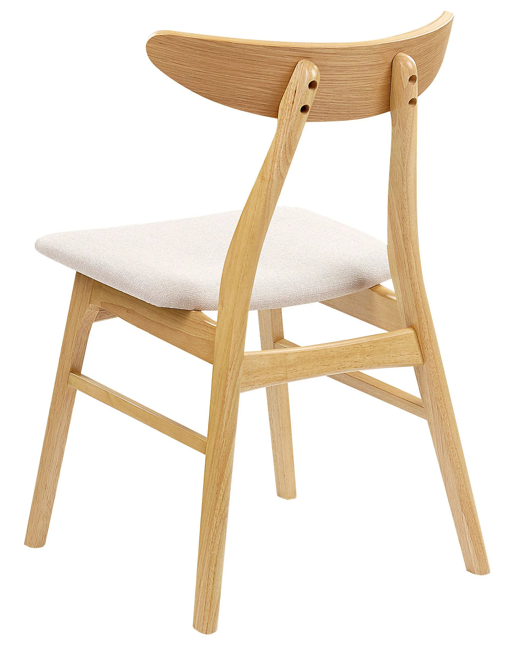 Set of 2 Dining Chairs LYNN Wood Light Brown/ Beige