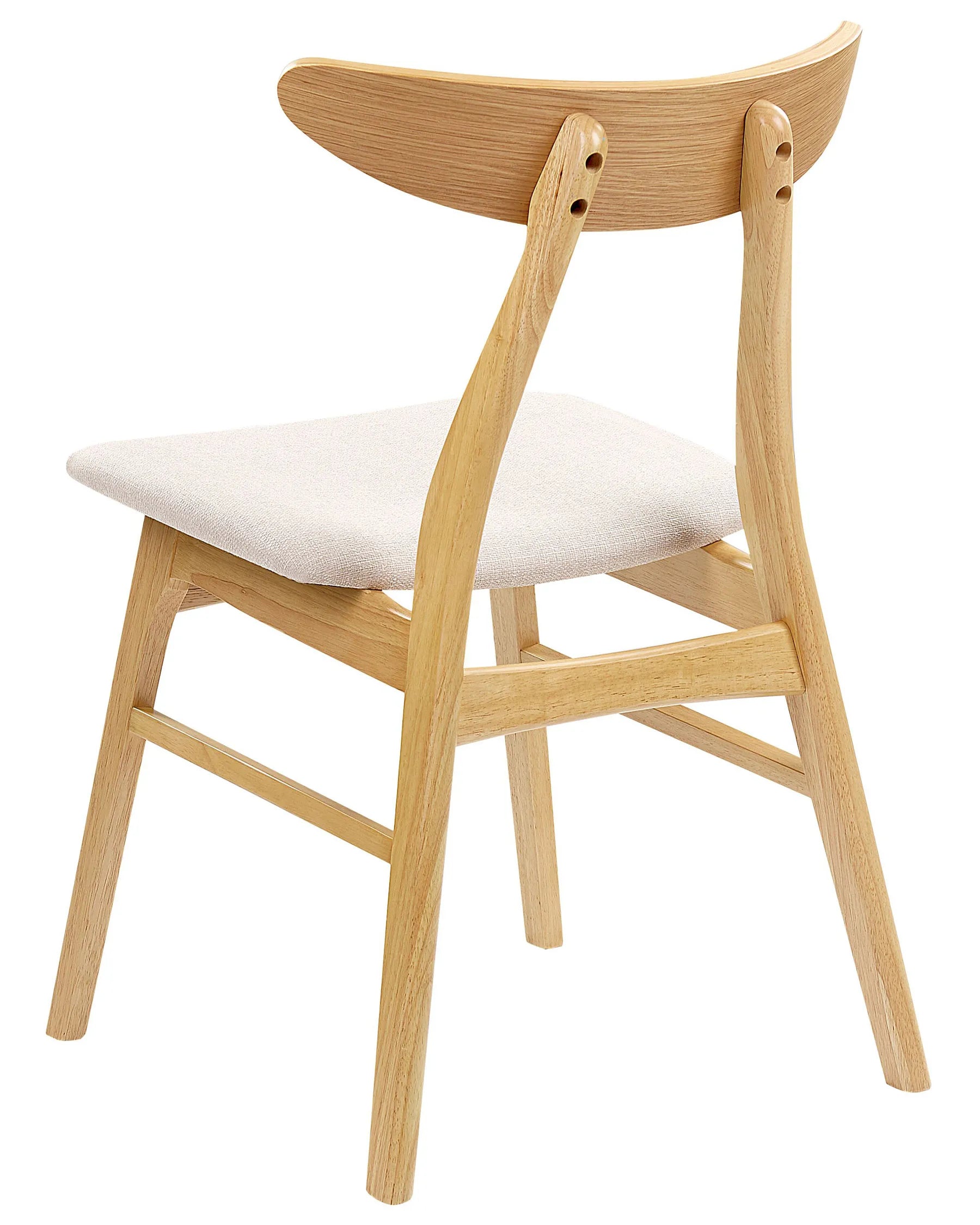 Set of 2 Dining Chairs LYNN Wood Light Brown/ Beige