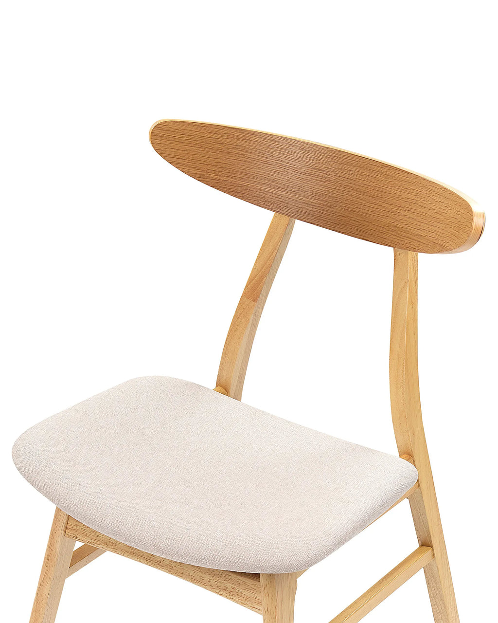 Set of 2 Dining Chairs LYNN Wood Light Brown/ Beige