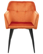 Set of 2 Dining Chairs JASMIN Velvet Orange