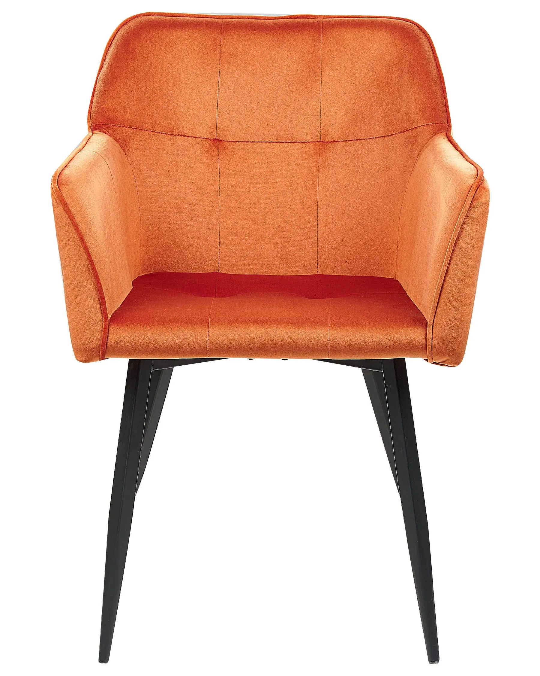 Set of 2 Dining Chairs JASMIN Velvet Orange