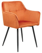 Set of 2 Dining Chairs JASMIN Velvet Orange