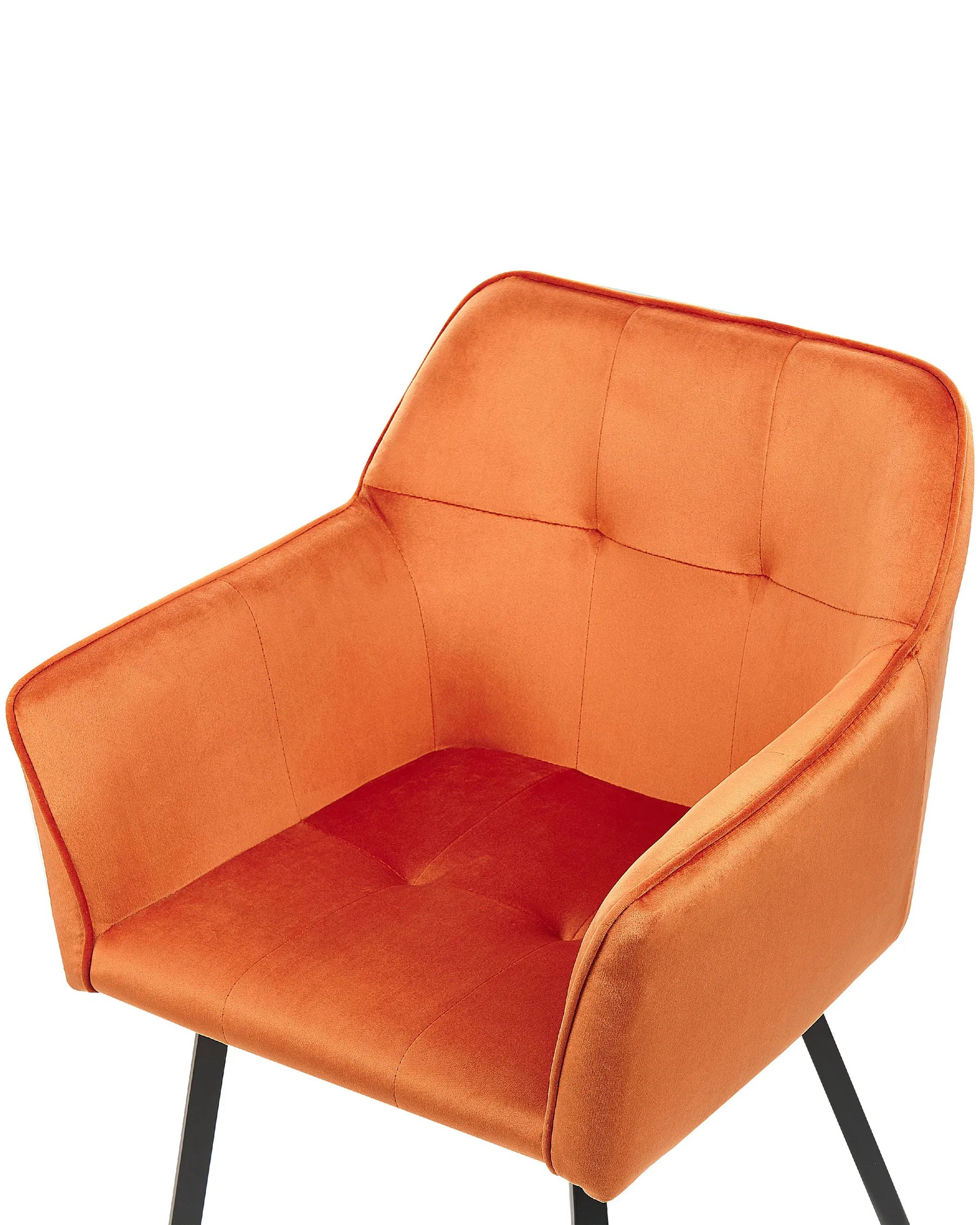Set of 2 Dining Chairs JASMIN Velvet Orange