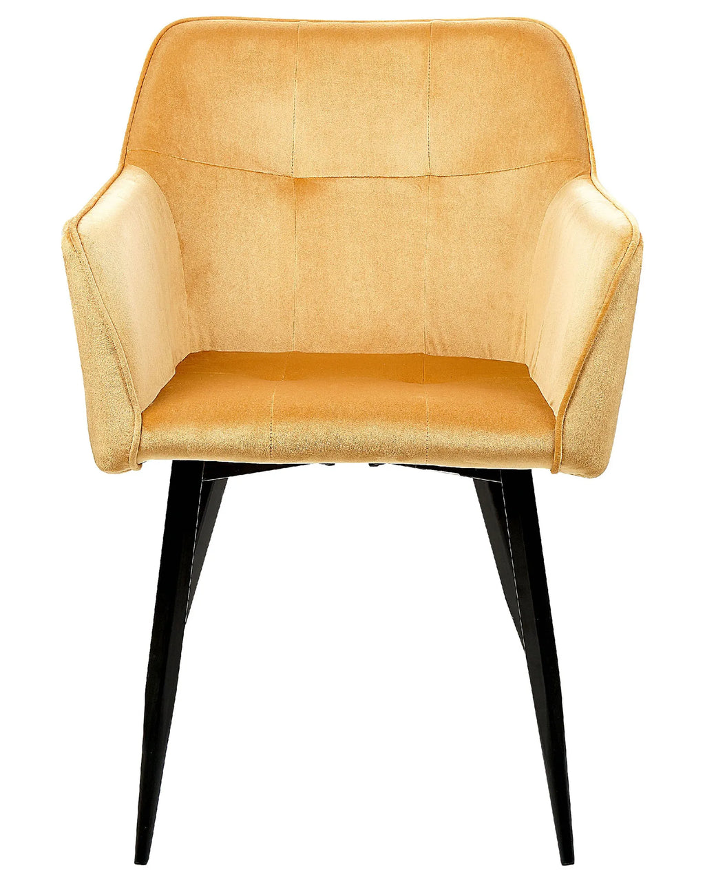 Set of 2 Dining Chairs JASMIN Velvet Mustard