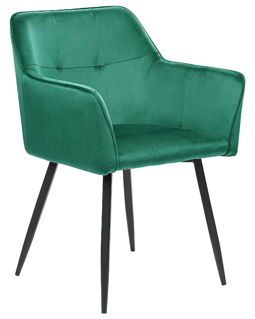 Set of 2 Dining Chairs JASMIN Velvet Emerald Green