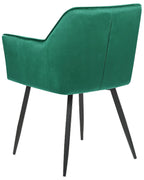 Set of 2 Dining Chairs JASMIN Velvet Emerald Green
