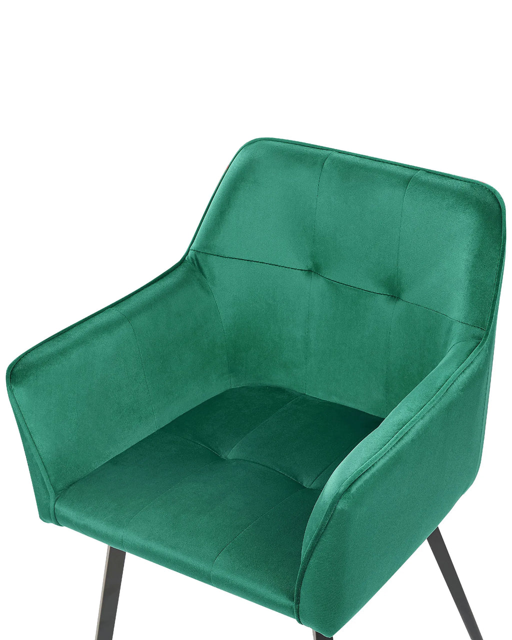 Set of 2 Dining Chairs JASMIN Velvet Emerald Green