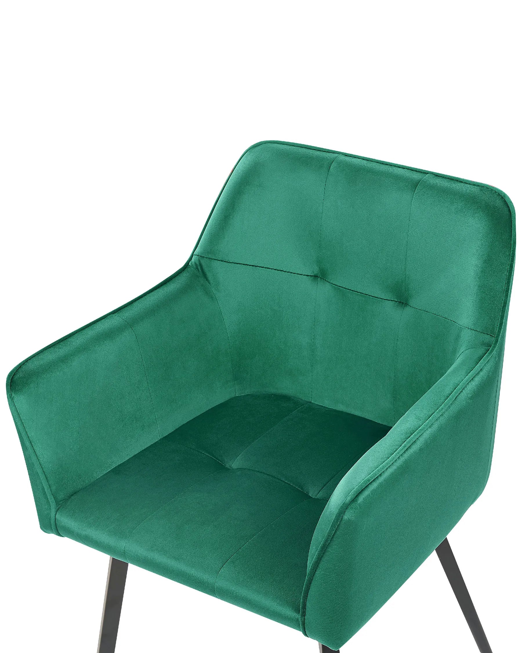 Set of 2 Dining Chairs JASMIN Velvet Emerald Green
