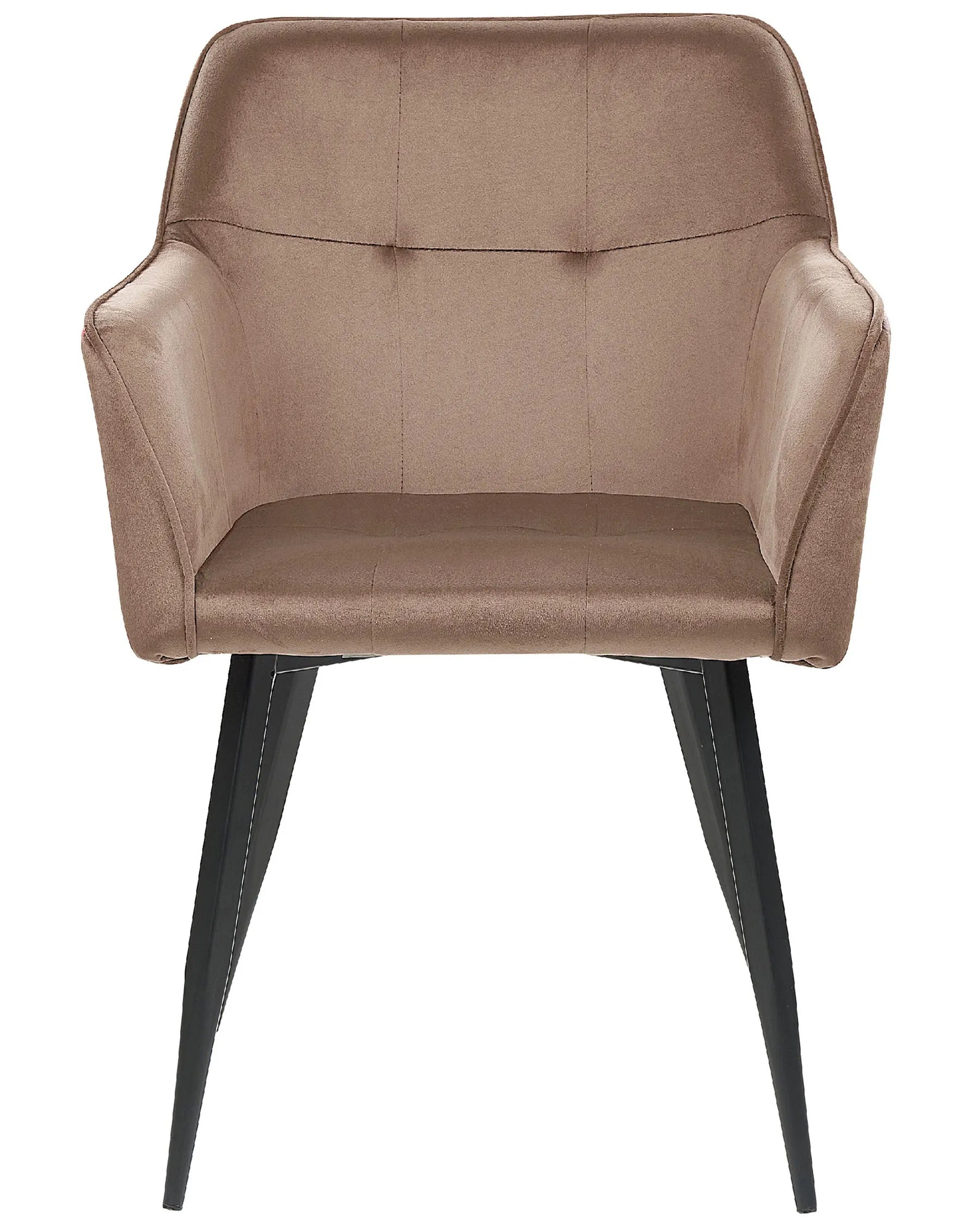 Set of 2 Dining Chairs JASMIN Velvet Brown