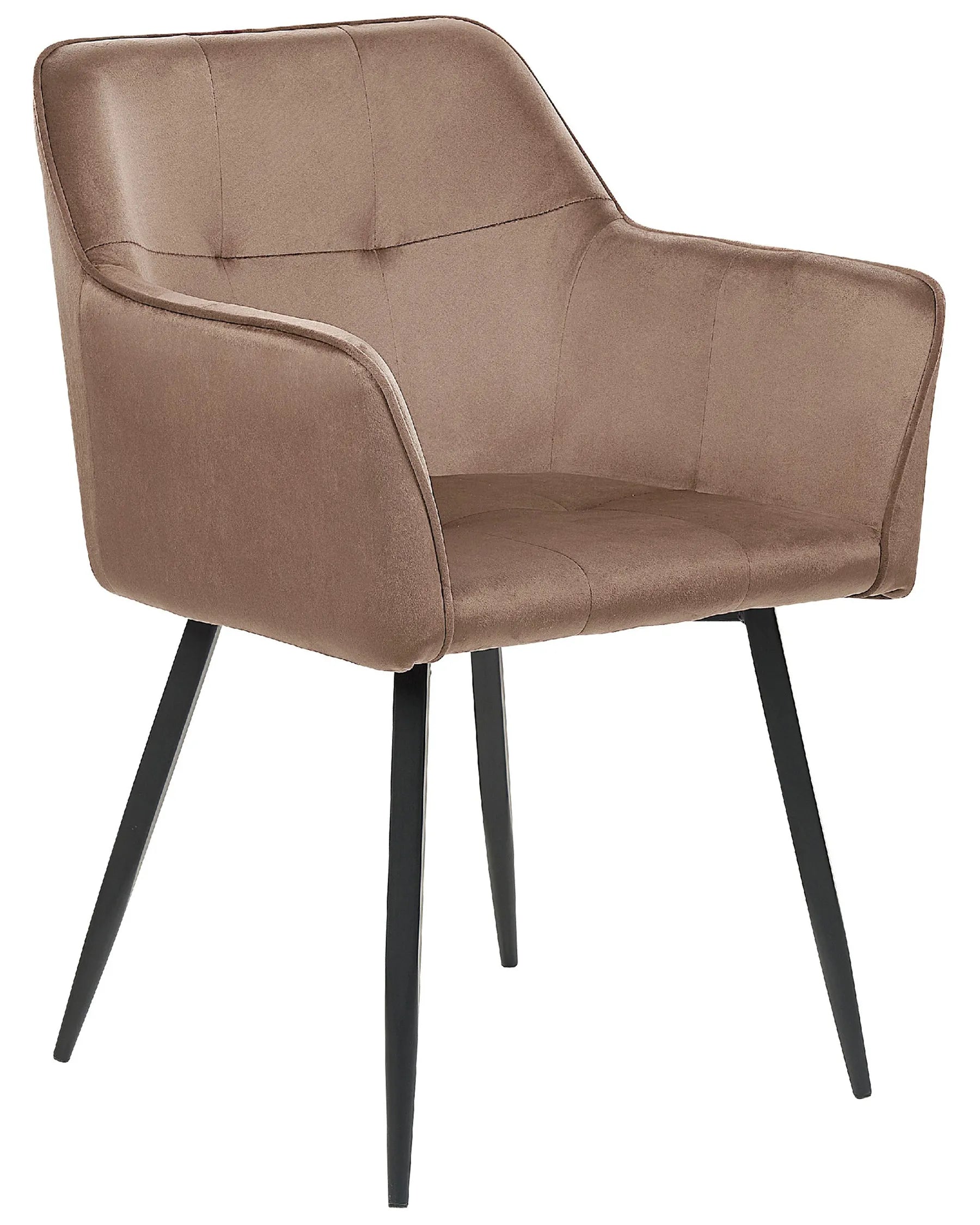 Set of 2 Dining Chairs JASMIN Velvet Brown