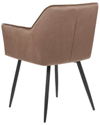 Set of 2 Dining Chairs JASMIN Velvet Brown