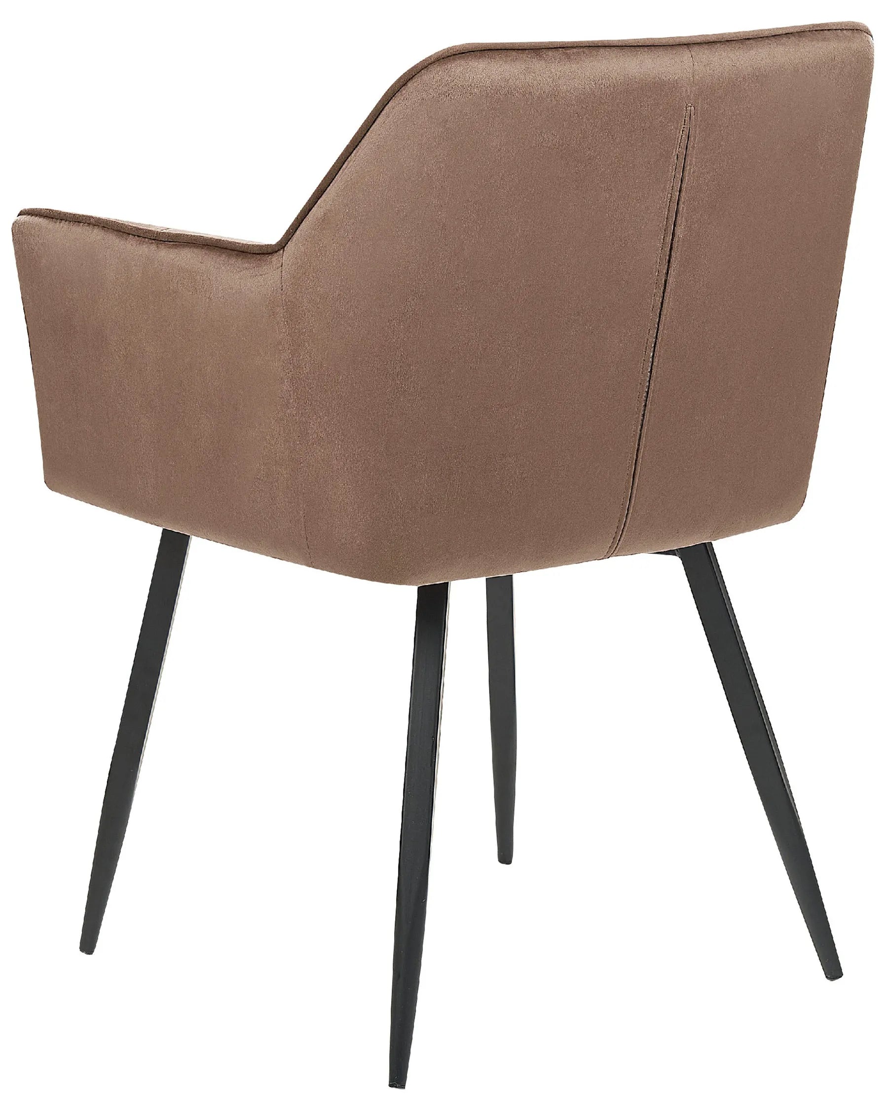 Set of 2 Dining Chairs JASMIN Velvet Brown