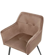 Set of 2 Dining Chairs JASMIN Velvet Brown