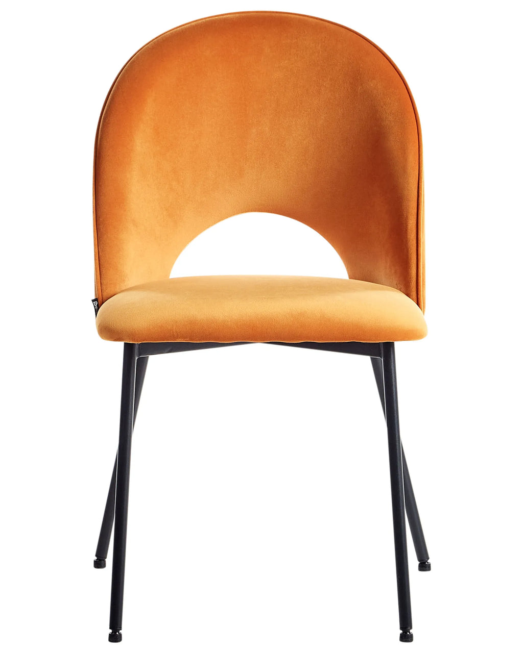 Set of 2 Dining Chairs COVELO Velvet Orange