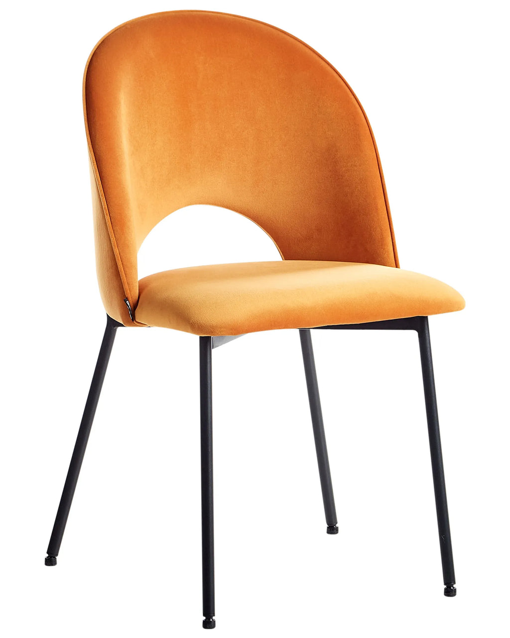 Set of 2 Dining Chairs COVELO Velvet Orange