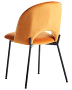 Set of 2 Dining Chairs COVELO Velvet Orange