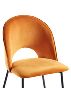 Set of 2 Dining Chairs COVELO Velvet Orange